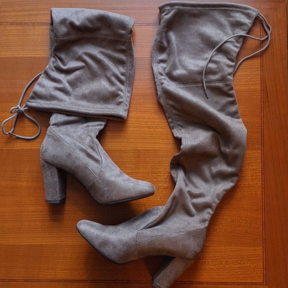 NWOT brown suede over knee boots - Picture 5 of 7